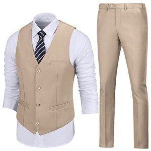 Men's Slim Fit Champagne Suit Set - Tuxedo