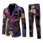 Floral Print Slim Fit Suit for Men