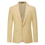 Light Tan Men's Slim Fit 2-Piece Suit Set