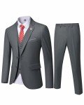 Men's 3 Piece Slim Fit Suit Set - Deep Grey