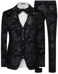 MAGE MALE Men's Floral Tuxedo 3 Piece Suit