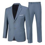 Men’s Slim Fit 2-Piece Denim Blue Suit Set
