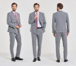 Men's Slim Fit Double-Breasted Tuxedo Set, Light Blue