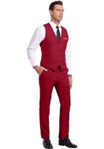 Slim Fit Red 2-Piece Men's Suit Set