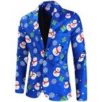 Funny Snowman Print Men's Blazer Suit Set