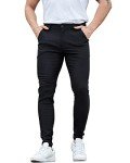 Men's Slim Fit Stretch Chinos - Black Pants