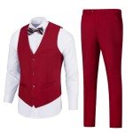 Slim Fit Red 2-Piece Men's Suit Set