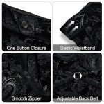 MAGE MALE Men's Floral Tuxedo 3 Piece Suit