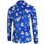 Funny Snowman Print Men's Blazer Suit Set