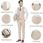Men's Slim Fit 3-Piece Suit Set - Light Champagne