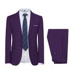 Purple Slim Fit 2-Piece Men's Suit Set