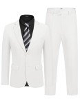 COOFANDY Men's Lightweight 2-Piece Suit Set, White
