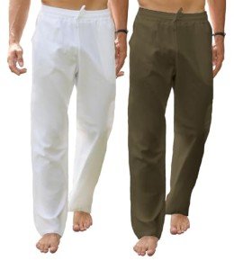 RPOVIG Men's Casual Linen Pants Set - Green