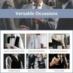 SISAVE Men's Khaki Slim Fit Suit Set