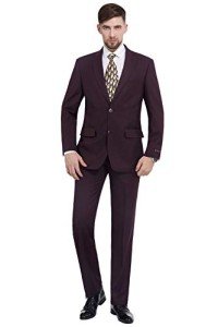 Men's Burgundy 2-Piece Classic Fit Suit Set