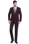 Men's Burgundy 2-Piece Classic Fit Suit Set