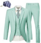 Mint Green Slim Fit 3-Piece Men's Suit Set