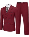 COOFANDY Men's Slim Fit Double Breasted Tuxedo Set