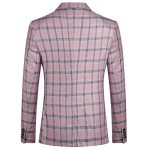 Men's Slim Fit Plaid Tuxedo Suit Set - Pink