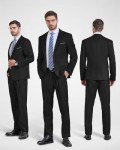 YND Men's Slim Fit 2-Piece Suit Set, Black