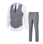 Light Gray Slim Fit Men's 2-Piece Suit Set
