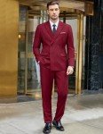COOFANDY Men's Slim Fit Double Breasted Tuxedo Set