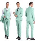 Mint Green Slim Fit 3-Piece Men's Suit Set
