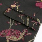 Cloudstyle Men's Floral Tuxedo Suit - Black/Rose Red