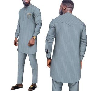 Men's African Stripe Blazer and Pants Set