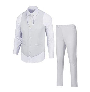 Furuyal Men's White 2-Piece Suit Set