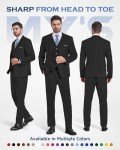 Men's Slim Fit 3-Piece Suit Set - Black