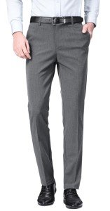 Slim Fit Stretch Dress Pants for Men - Grey 32W x 28L