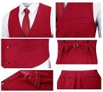 Men's Slim Fit Burgundy Suit Vest & Pants Set