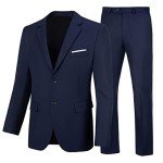 Navy Blue Slim Fit Men's 2-Piece Suit Set