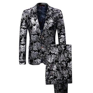 Men's Silver Slim Fit 2-Piece Dress Suit