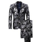 Men's Silver Slim Fit 2-Piece Dress Suit