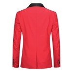 Floral Print Two-Piece Men's Suit - Red Large