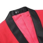 Floral Print Two-Piece Men's Suit - Red Large