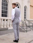 Slim Fit 2-Piece Men's Suit Set - Silver Grey