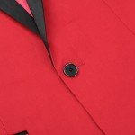 Floral Print Two-Piece Men's Suit - Red Large