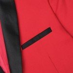 Floral Print Two-Piece Men's Suit - Red Large