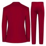 Red Slim Fit 3-Piece Suit Set for Men