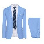 Light Blue Slim Fit 2-Piece Men's Suit Set