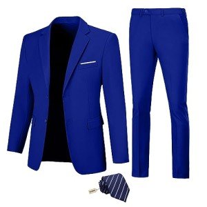 Royal Blue Slim Fit Men's Suit Set
