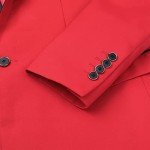 Floral Print Two-Piece Men's Suit - Red Large