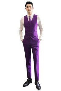 Purple Slim Fit 2-Piece Men's Suit Set