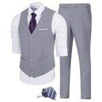 Men's Slim Fit 2-Piece Suit Set - Gray XL