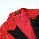Men's Floral Jacquard Suit Set - Red, Small
