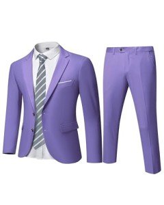 Men's Slim Fit Purple 2-Piece Suit Set