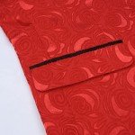 Men's Floral Jacquard Suit Set - Red, Small